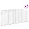 vidaXL Gabionkurver buede 6 stk 400x30x160/180 cm galvanisert jern