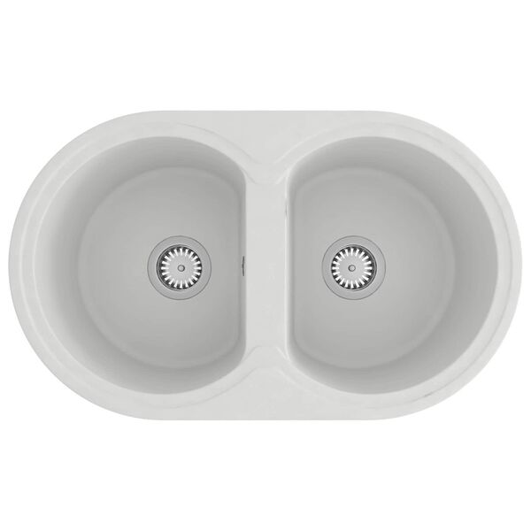 vidaXL Kj&oslash;kkenvask Hvit 78 x 47 x 20.5 cm Granitt