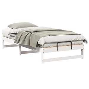 vidaXL Sengestamme Hvit 100 x 200 cm Massiv furu