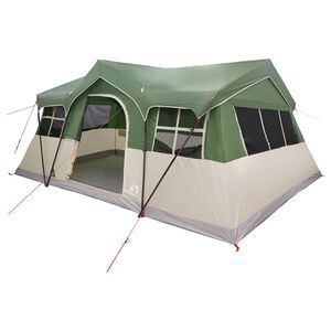 vidaXL Familietelt 487 x 340 x 216 cm Gr&oslash;nn Polyester og st&aring;l