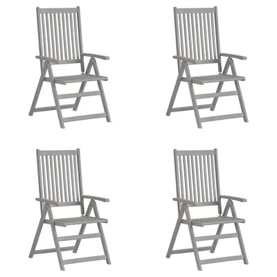 vidaXL Hagelenestoler 4 stk grå heltre akasie
