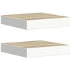 vidaXL Flytende vegghyller 2 stk eik og hvit 23x23,5x3,8 cm MDF