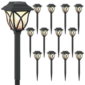 vidaXL Utend&oslash;rs sollys med bakkefeste 12 stk. Varmhvit 42 cm PP
