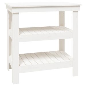 vidaXL Arbeidsbenk hvit 78,5x50x80 cm heltre furu