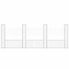 vidaXL Gabionkurv u-formet med 4 stolper 380x20x150 cm jern