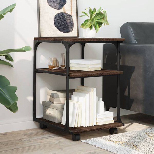 vidaXL Skriverbord 3 hyller brun eik 43x48x64 cm konstruert tre