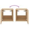 vidaXL Vegghengt TV-benk med LED sonoma eik 30,5x35x30 cm