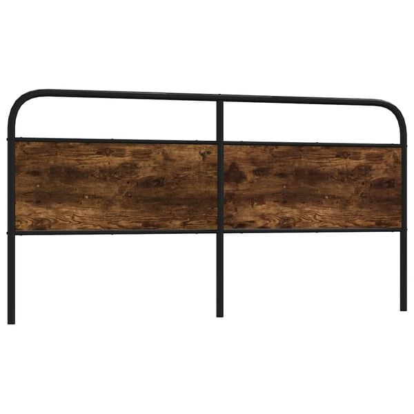 vidaXL Utskiftbar sengegavl r&oslash;kt eik 180 cm st&aring;l og konstruert tre