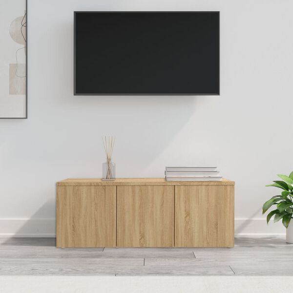 vidaXL TV-benk sonoma eik 80x34x30 cm konstruert tre
