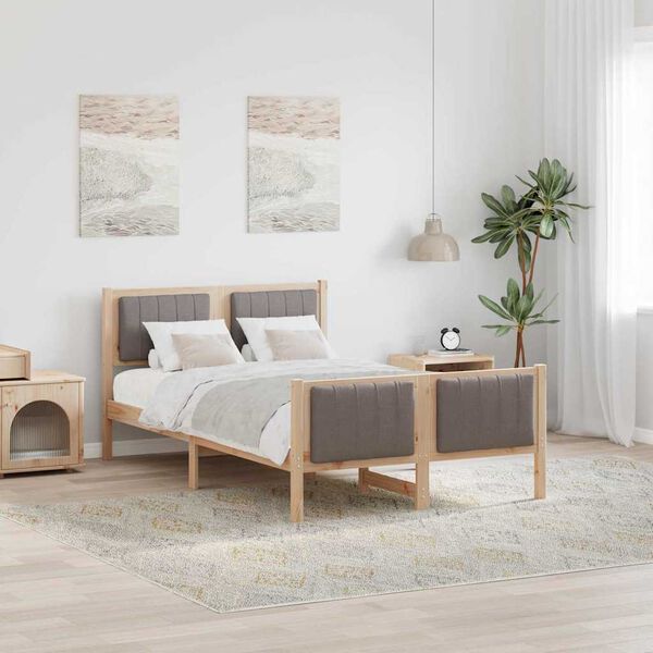 vidaXL Sengestamme Brun og taupe 120 x 190 cm Heltre furu
