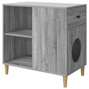 vidaXL Katt Hus Gr&aring; Sonoma 72 x 42,5 x 70 cm Konstruert tre