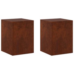 vidaXL Planteholder 2 pcs Rusten 30 x 30 x 40 cm Cortenst&aring;l