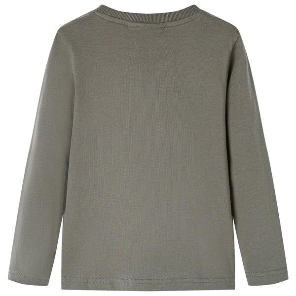 T-skjorte for barn med lange ermer kaki 140