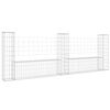 vidaXL Gabionkurv u-formet med 3 stolper jern 260x20x100 cm