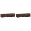 vidaXL Veggskap 2 stk brun eik 75x18x16,5 cm konstruert tre