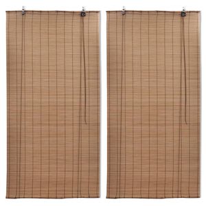 vidaXL Rullegardiner 2 stk bambus 80x160 cm brun
