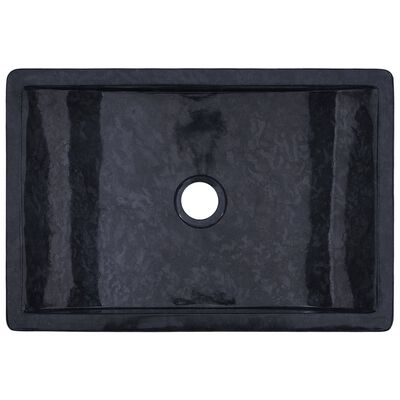 vidaXL Vask 45x30x12 cm marmor høyglans svart