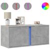 vidaXL Vegghengt TV-benk med LED-lys betonggr&aring; 80x31x35 cm