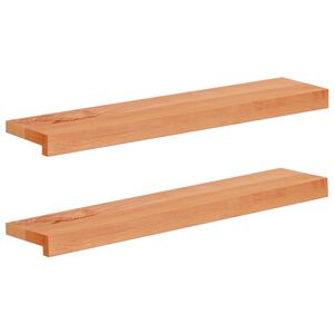 vidaXL Vinduplanker 2 stk. Lakkert 80x 15 x 2 cm Massiv b&oslash;ketre