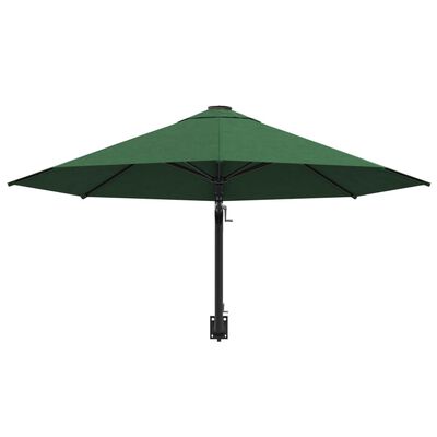 vidaXL Veggmontert parasoll med stålstang 300 cm grønn