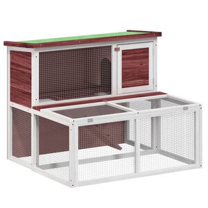 vidaXL Kaninbur mocca 102x90x84,5 cm heltre furu