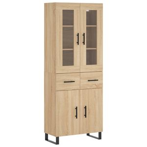 vidaXL Highboard sonoma eik 69,5x34x180 cm konstruert tre