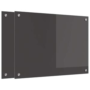 vidaXL Kjøkkenbakplate 2 pcs Mørkegrå 70 x 50 cm herdet glass