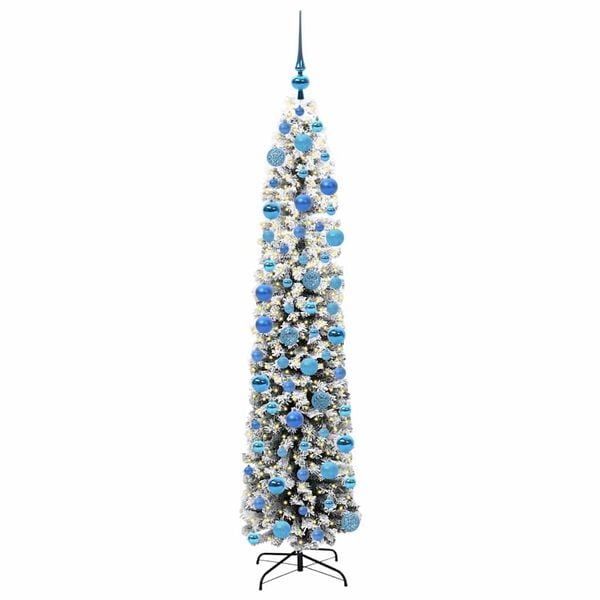vidaXL Kunstig juletre med 300 LED grønn 180 cm PVC og stål og plast