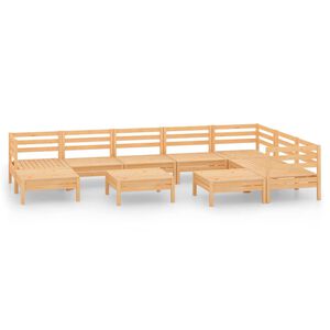 vidaXL Hagesofagruppe 10 deler heltre furu