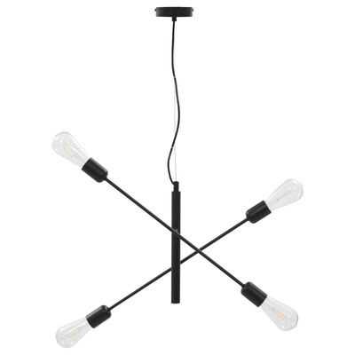 vidaXL Taklampe med glødelyspære 2 W svart E27