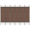 vidaXL Romdeler med 6 paneler brun 240x180 cm