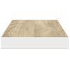 vidaXL Flytende vegghylle eik og hvit 80x23,5x3,8 cm MDF