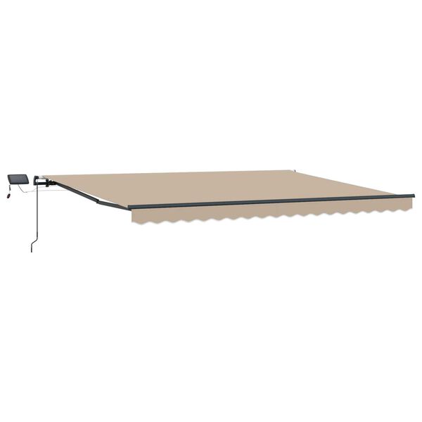 vidaXL Innvendbar Markise med LED -stripelys Beige 400 &times;300 cm stoff