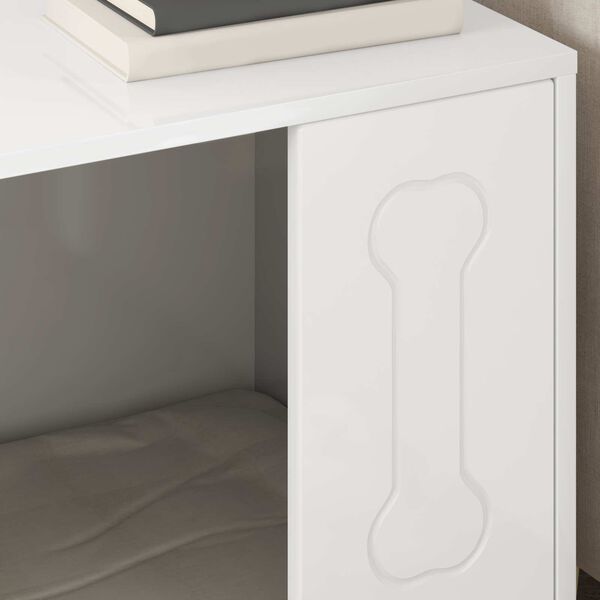 vidaXL Hundehus Glanset Hvit 44 x 42 x 49 cm Konstruert tre