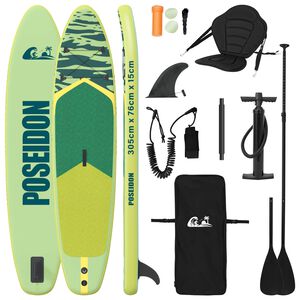 vidaXL SUP-brett med sete 2-i-1 POSEIDON 305 x 76 x 15 cm Gr&oslash;nn for