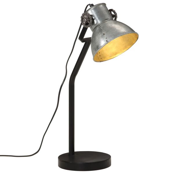vidaXL Skrivebordslampe 25 W vintage sølv 17x17x60 cm E27