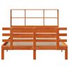 vidaXL Seng med bokhylle uten madrass voksbrun 150x200 cm heltre furu