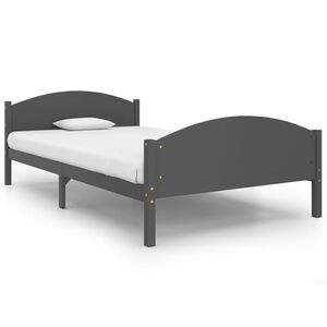 vidaXL Sengeramme m&oslash;rkegr&aring; heltre furu 120x200 cm