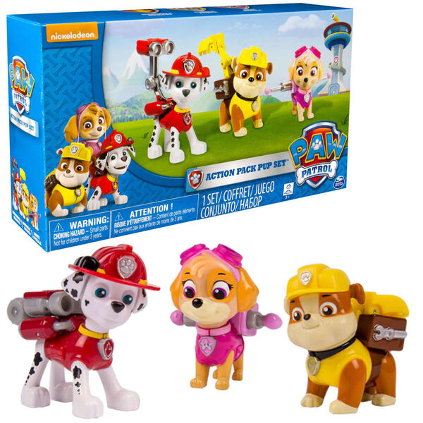 Paw Patrol Actionpakke Valper Marshall/Skye/Rubble