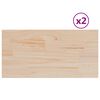 vidaXL Bordplater 2 stk 90x45x1,7 cm rektangul&aelig;r heltre furu
