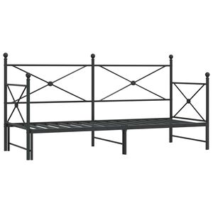 vidaXL Dagseng med trille uten madrass svart 90x200 cm st&aring;l
