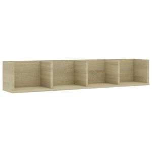 vidaXL Veggmontert CD-hylle sonoma eik 100x18x18 cm konstruert tre