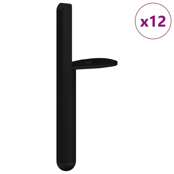 vidaXL M&oslash;belf&oslash;tter 12 pcs Svart 66 x 36 x 160 mm Jern