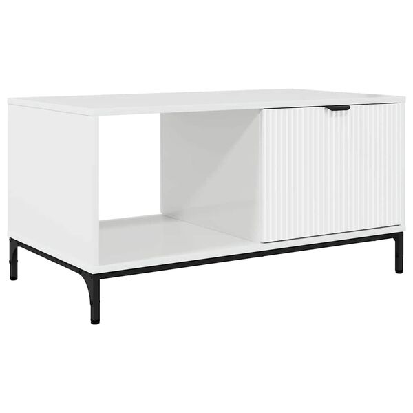 vidaXL Kaffebord H&oslash;yglanset hvit 90 x 49 x 46 cm Konstruert tre