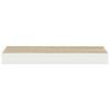 vidaXL Flytende vegghylle eik og hvit 50x23x3,8 cm MDF