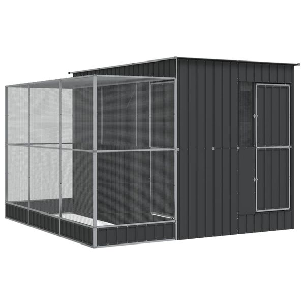 vidaXL Voliere med forlengelse sølvfarget 290x303x216 cm stål