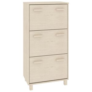 vidaXL Skoskap HAMAR honningbrun 59,5x35x117 cm heltre furu