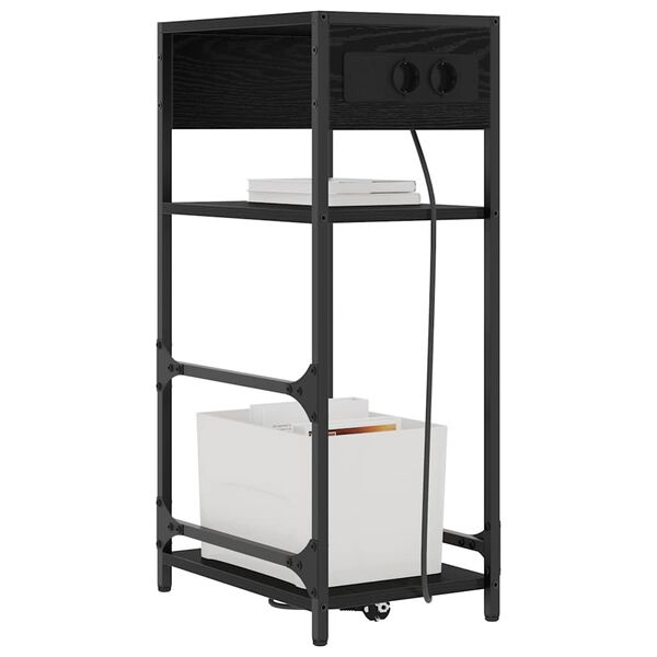 vidaXL Nattbordskap Svart Eik 40 x 27 x 76 cm Konstruert tre