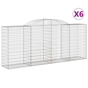 vidaXL Gabionkurver buede 6 stk 300x50x120/140 cm galvanisert jern