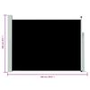 vidaXL Uttrekkbar sidemarkise 100x500 cm svart